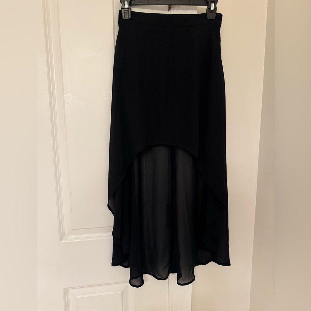 Elegant Black High-Low Skirt